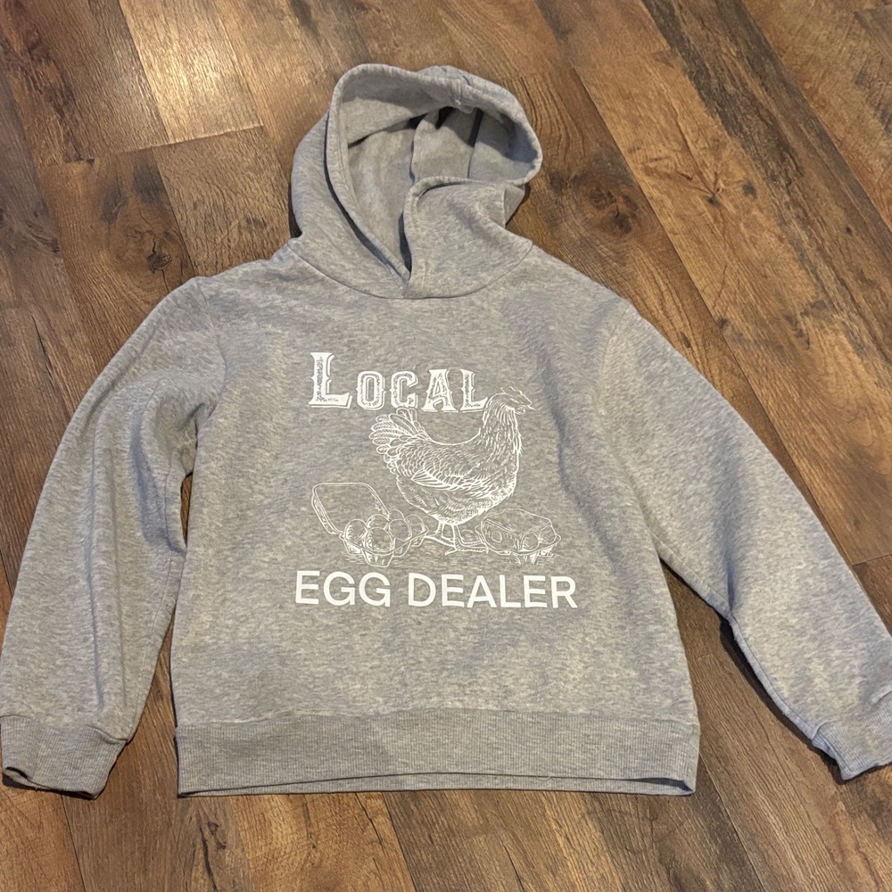 Gray Hoodie with Chicken Print